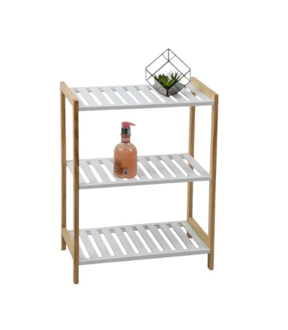 3-Tier Bamboo Shelf Rack, Premium Natural Bamboo 3 Shelf Organizer, Compact Size 18.5"L x 9.8"W x 24.2"H for Counter, Desk, Bathroom & Kitchen