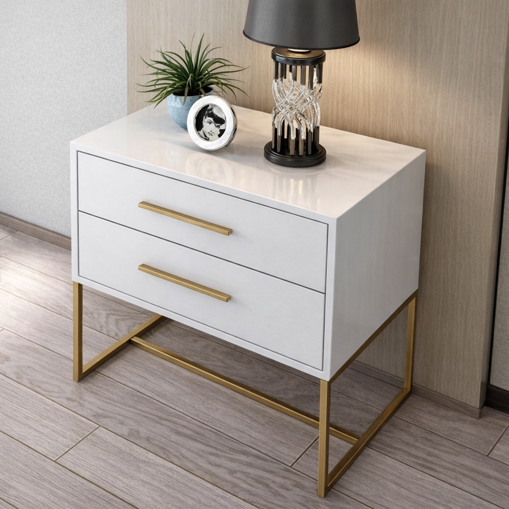 Customizable Single Pedestal Side Table / Bedside Cabinet – Modern Design, Multiple Size Options
