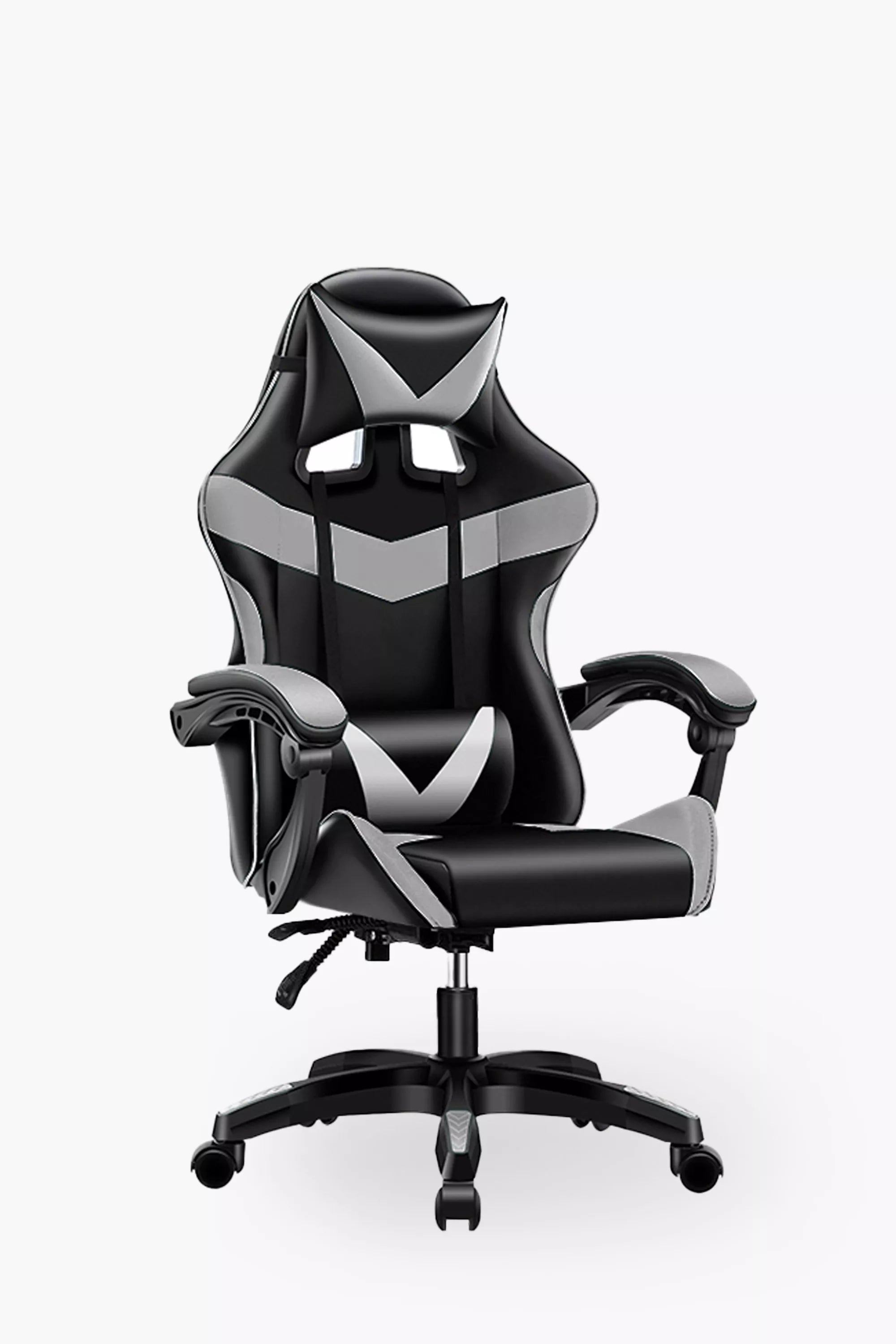 Reclining Gaming Chair – Grey & Black Ergonomic High-Back Gamer Seat