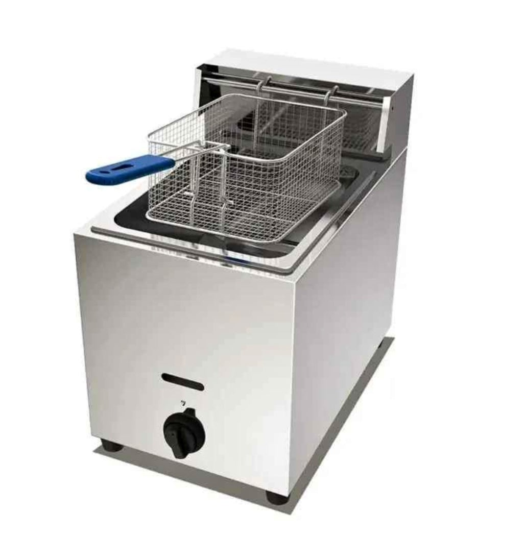 Single Gas Deep Fryer 6 L – 18,900 BTU Commercial Fryer