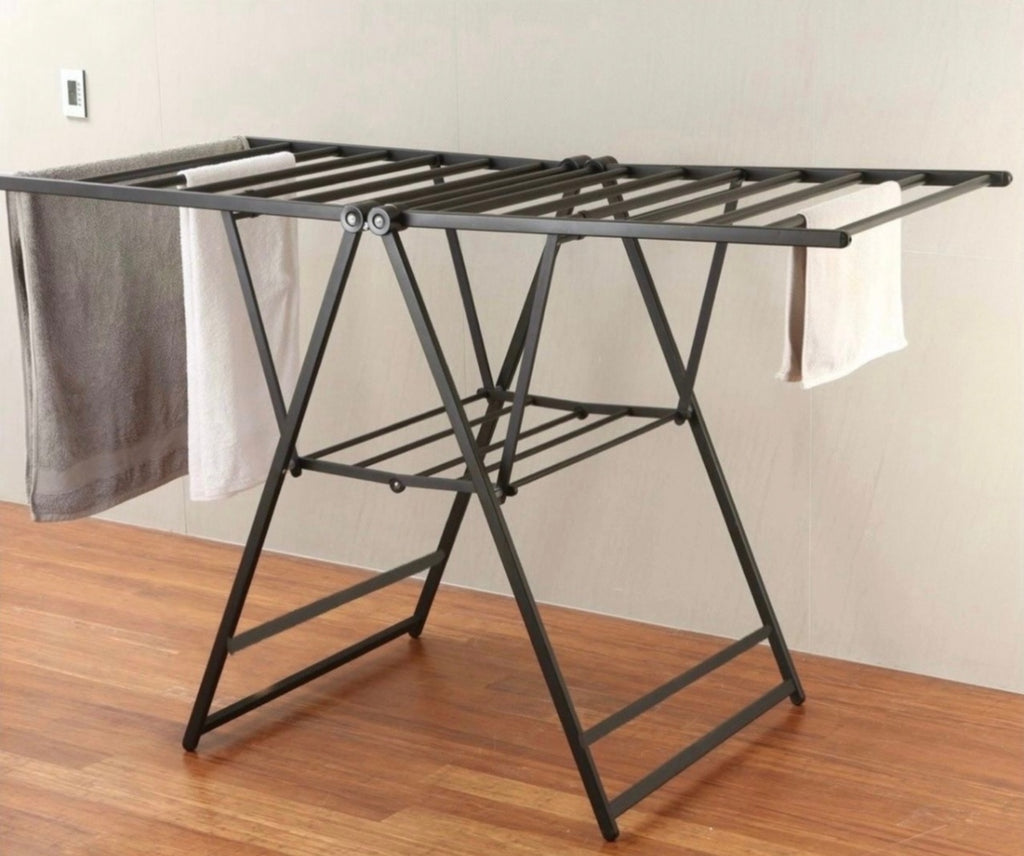 Heavy Duty Foldable Clothes Drying Rack 20kg Load Capacity Black – Indoor & Outdoor Use