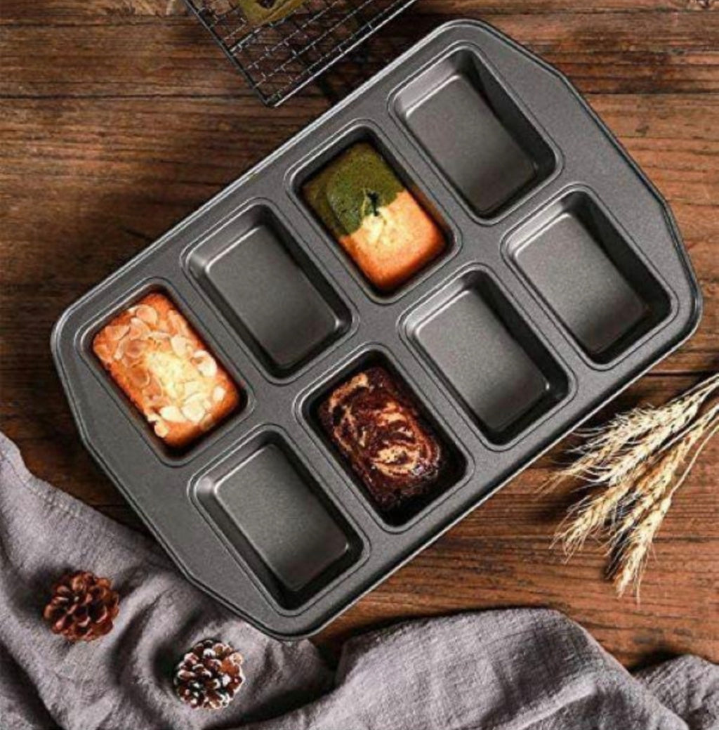 8-Cavity Mini Loaf Pan – Non-Stick Carbon Steel Brownie & Bread Bakeware 36cm x 24cm