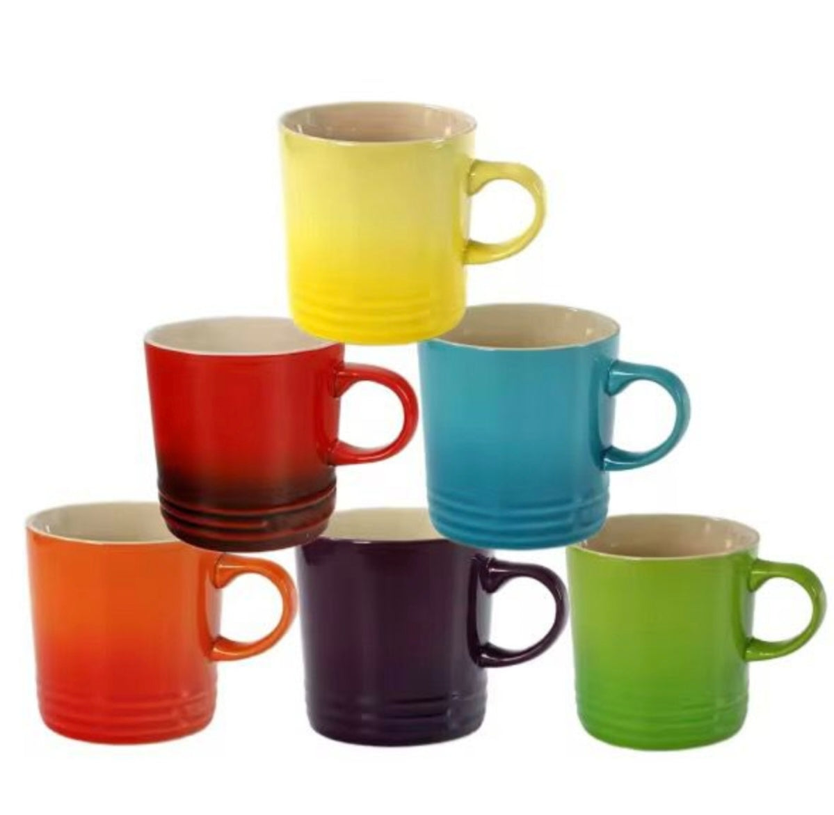 Leopard 6-Piece Colour Mug Set – 350ml Ceramic Cups for Hot Beverages