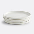 27.3cm White Ceramic Dinner Plates – Set of 4, Durable & Modern Flat Design