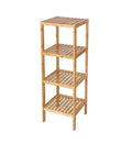4-Tier Wooden Shelf Rack, Tall Storage Organizer Unit 39.4" High, 13.8x11.8 Inch Shelves for Pantry, Bathroom, Living Room, Office