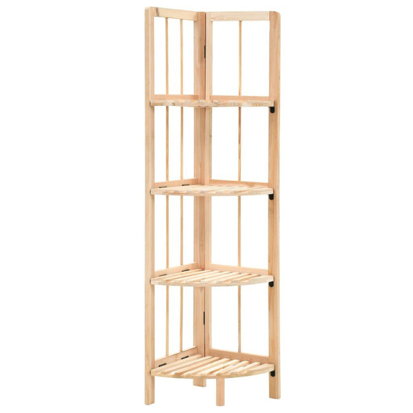 Corner 4-Tier Wooden Shelf Rack, Triangular Space-Saving Organizer 42.9" Tall, for Bathroom, Living Room, Kitchen, Bedroom (10.6x10.6 Inch)