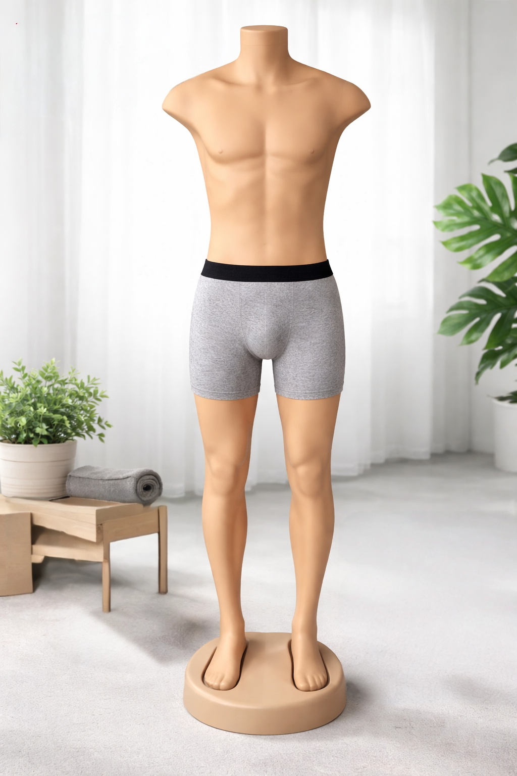 1.8m Male PVC Display Mannequin – Full Body Retail Clothing Model with Base