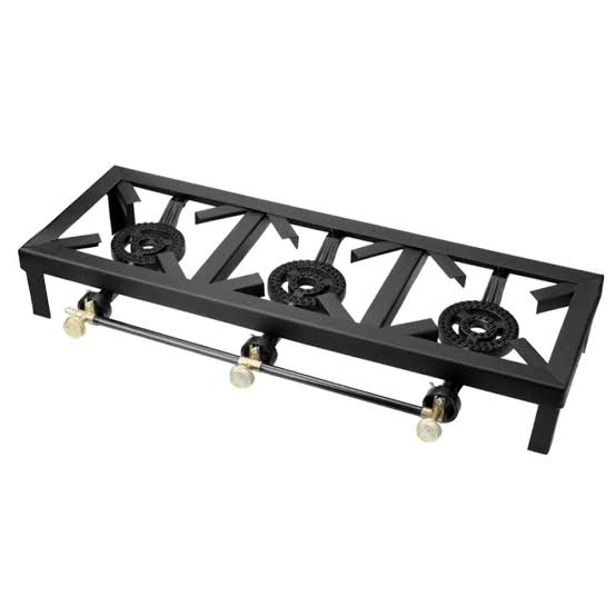Triple Burner Cast Iron Gas Stove – Heavy-Duty Outdoor & Catering Gas Cooker