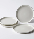 18.3cm White Ceramic Side Plates – Set of 4, Durable & Modern Flat Design
